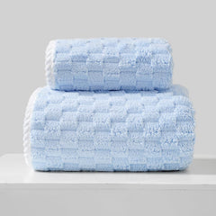 HomeCloud Microfiber Soft & Fuffy Bath & Face Towel 400 Gsm With Hanging Loop | 3x Softer Than Cotton Towels | Highly Absorbent Set Of 2 (Blue)