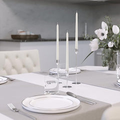 IVORY TAPER CANDLES PACK OF 4 | BURNNG TIME 8 HOURS | PERFECT FOR NIGHT WEDDING