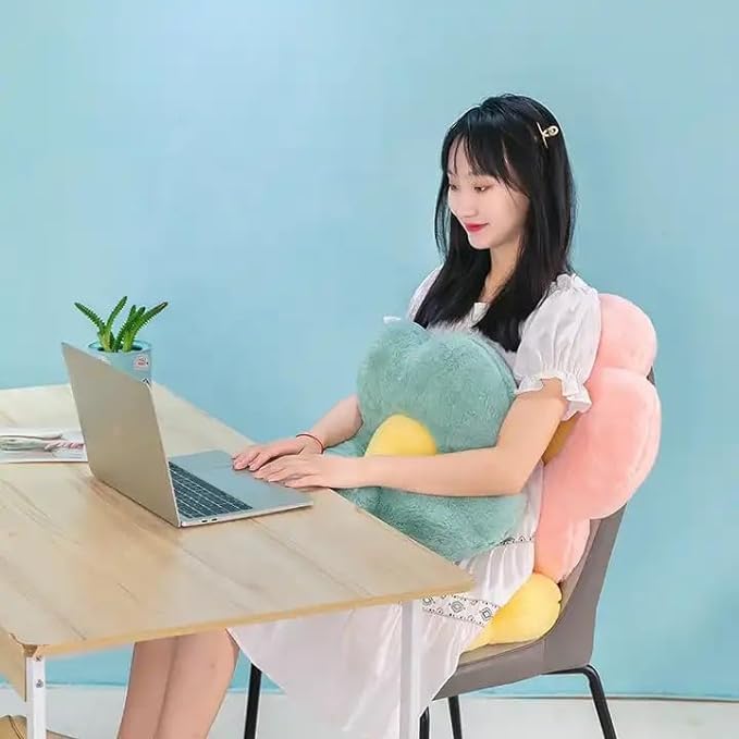 Sunflower Shaped Pillow 6 Kali, Cute Preppy Decorative Throw Pillow, Green - 35 Cm | Floor Cushion With Fiber Filling For Aesthetic Decoration | Soft & Plush Pillow, Versatile Use