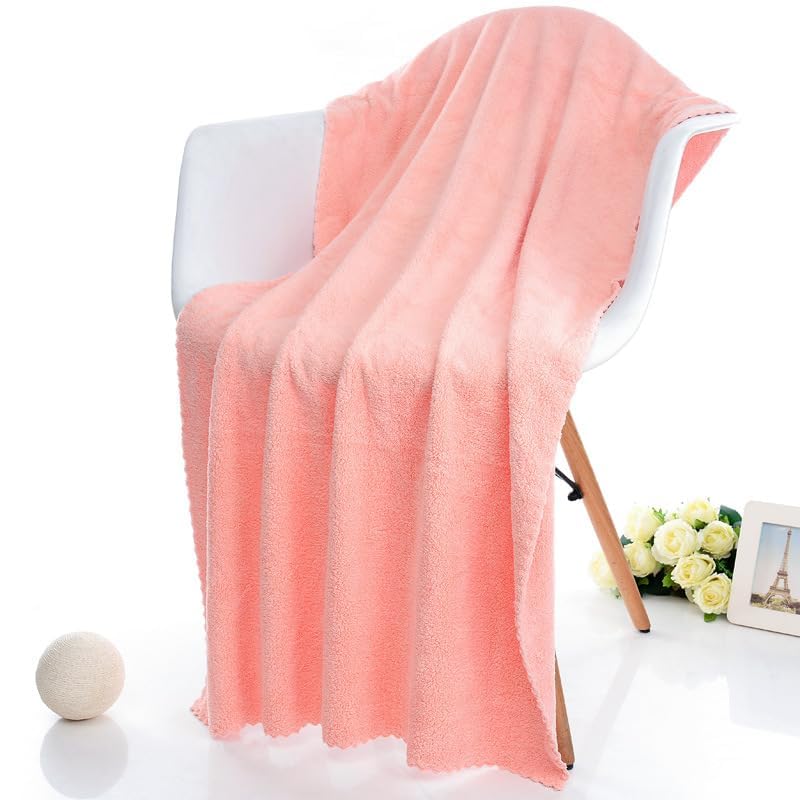 Homecloud Ultra Soft Bath & Face Towel Set 300 Gsm | 3x Softer Than Cotton Towels | Highly Absorbent & Ultra Fast Dry | Set Of 2 (Pink)