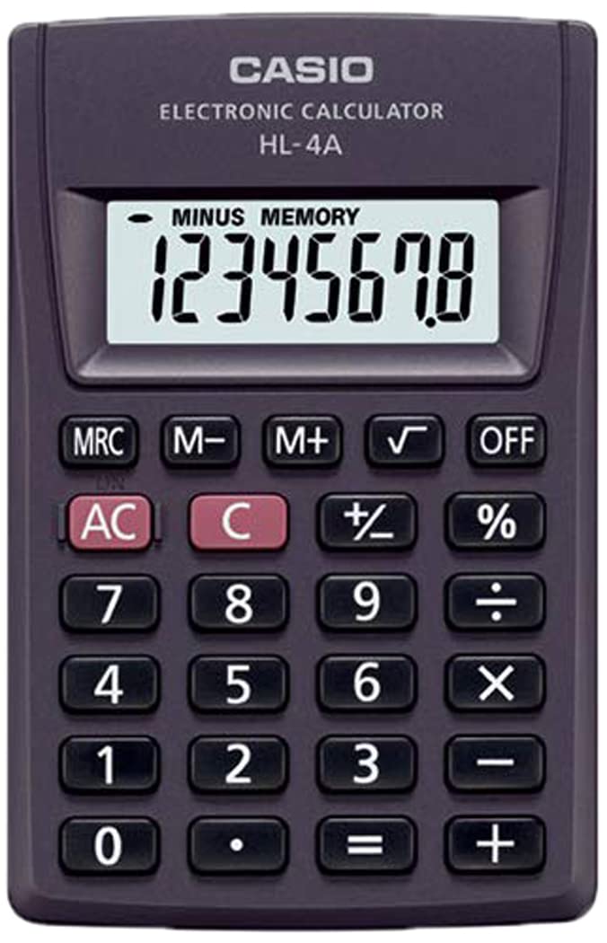 Casio Hl-4a Portable Calculator, Extra Small Size | 3 Years Warranty Manufacturer