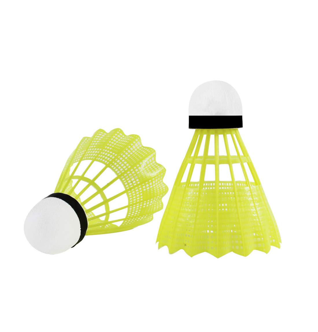 SPOCCO Stable Windproof Nylon Plastic Badminton Shuttlecocks , Speed 76 | Yellow , Pack Of 6
