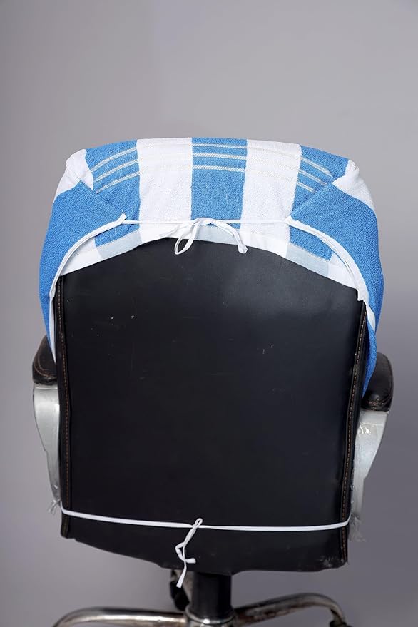 Vvip Home 100% Cotton Luxary Office Chair Towel 550 Gsm (Blue Line)