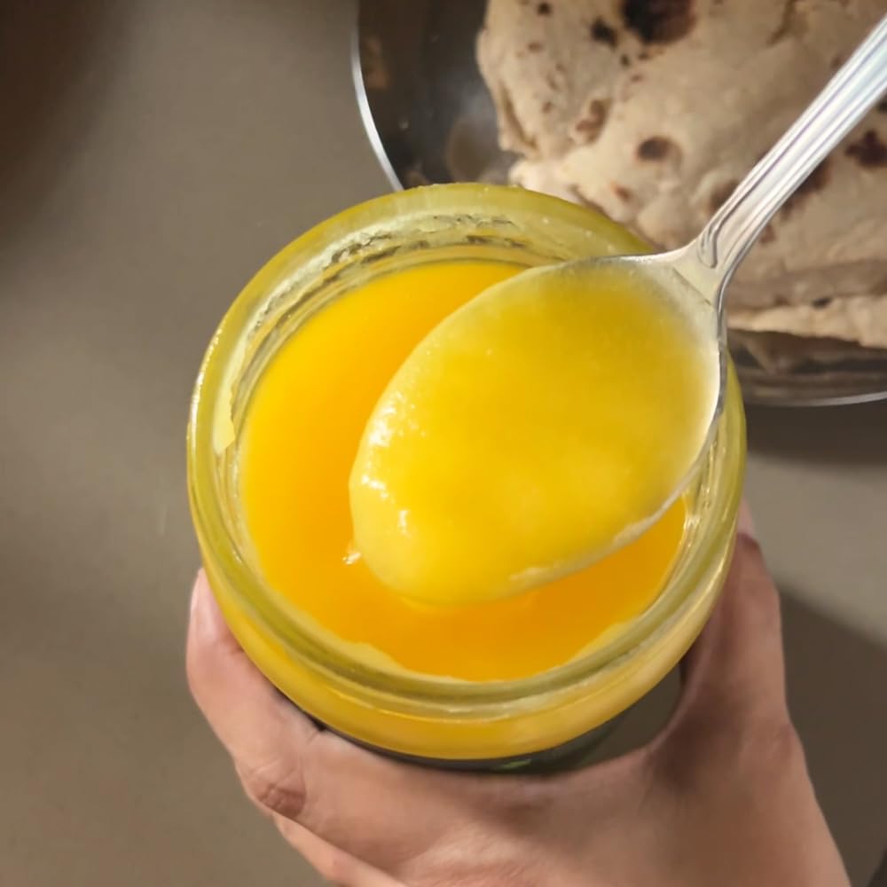 100% Pure Pahadi Cow Ghee By The Pahadi Story | Rich In Nutrients & Strong Aroma Pure Pahadi Desi Ghee Good For Parathe | (135ml) 4.5 Ounce | Jar Pack