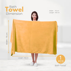 Black Gold The Finer Touch Microfiber Bath Towels 500 Gsm | Super Absorbent, Lightweight, Ultra-Soft, Fade Resistant (Yellow)