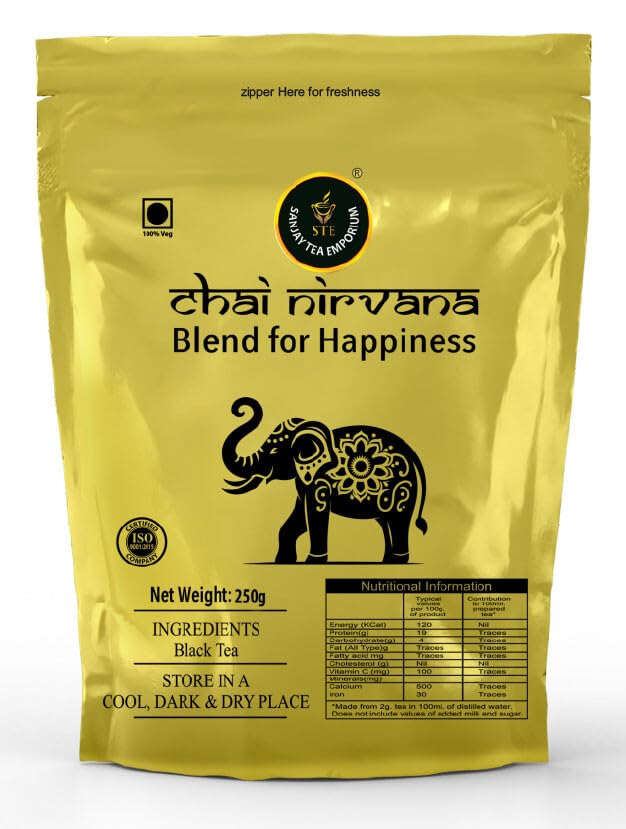 Sanjay Tea Emporium Chai Nirvana Black Tea - Pack Of 3 X 250gm, 8.8 Ounce Each | Medium Caffeine