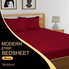 1 Double Bedsheet With 2 Matching Pillow Cover - 90 X 90 Inches, Maroon | Comfort Fabric Bedsheet Home, Hotel & Guest House