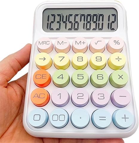 Bluetick Desktop Calculator - Big Buttons | 1 Year Warranty | Aesthetic Candy Color | Comfortable Touch | 12 Digits Display (Purple)