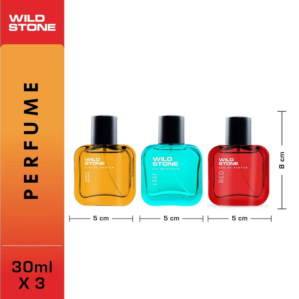 Wild Stone Night Rider, Red & Edge Long Lasting Eau De Perfume For Men 90ml 3.0 Fl.oz. | Perfect Gift Set