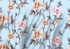 Queen Size Printed Double Bedsheet With Two Pillow Covers For Home | 90 X 100 Inches, Sky Blue - Beautiful Bedsheet Set | Perfect For Gifting Wedding, Anniversary