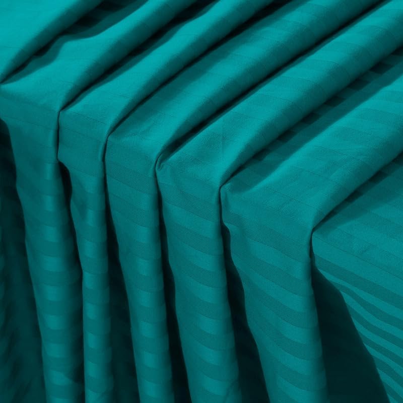 Queen Size Bed Sheet Includes 2 Pillow Covers - 88 X 98 Inches, Turquoise Green | Soft & Breathable Cotton Bedsheet For Double Bed | Ideal For Daily Home Use