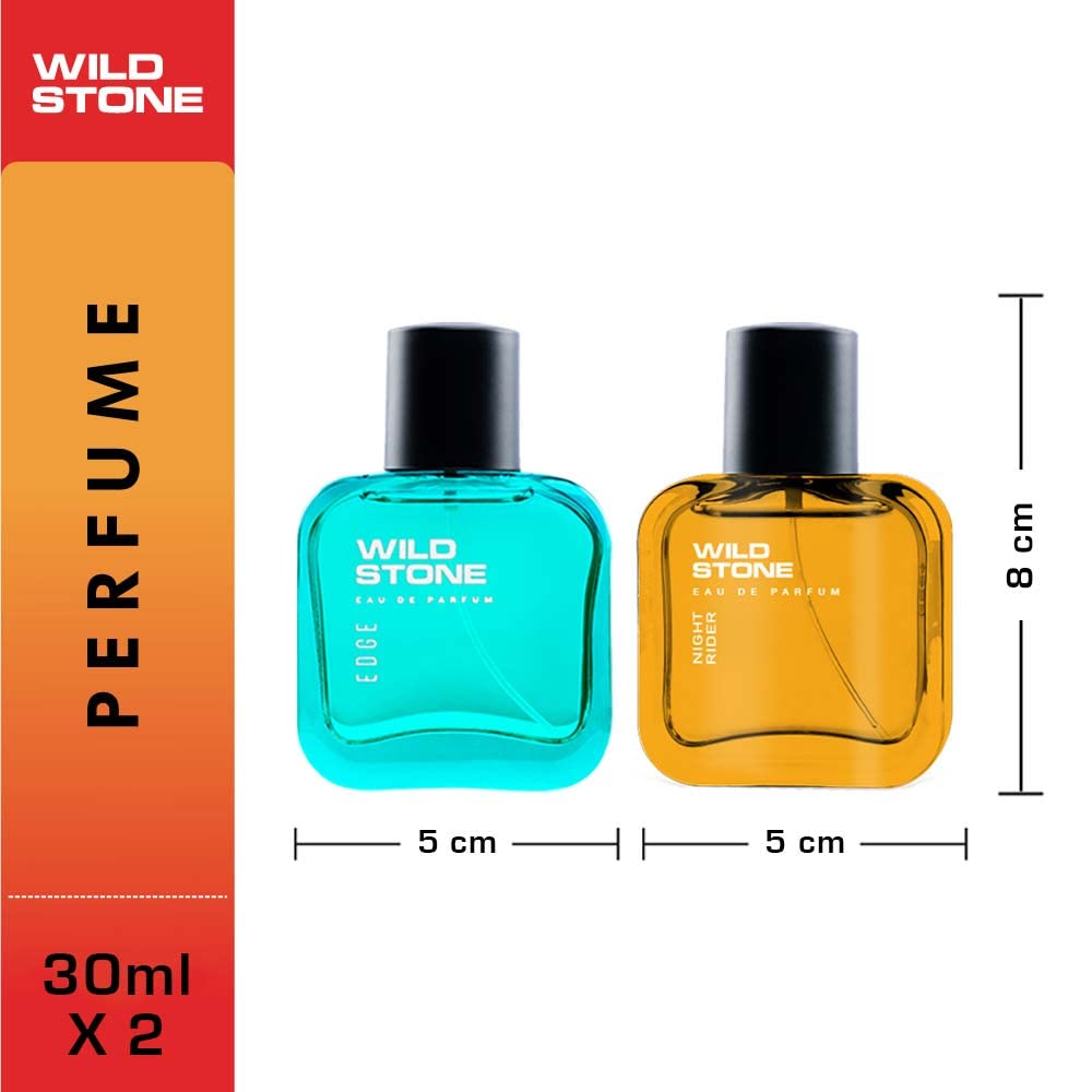 Wild Stone Edge & Night Rider Eau De Perfume 60ml 2.0 Fl.oz. | Perfect Gift Set For Men | Long Lasting