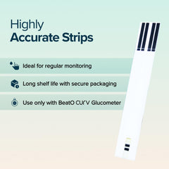 BeatO Curv Blood Glucose Test Strips & Lancets - 100 Strips + 100 Lancets