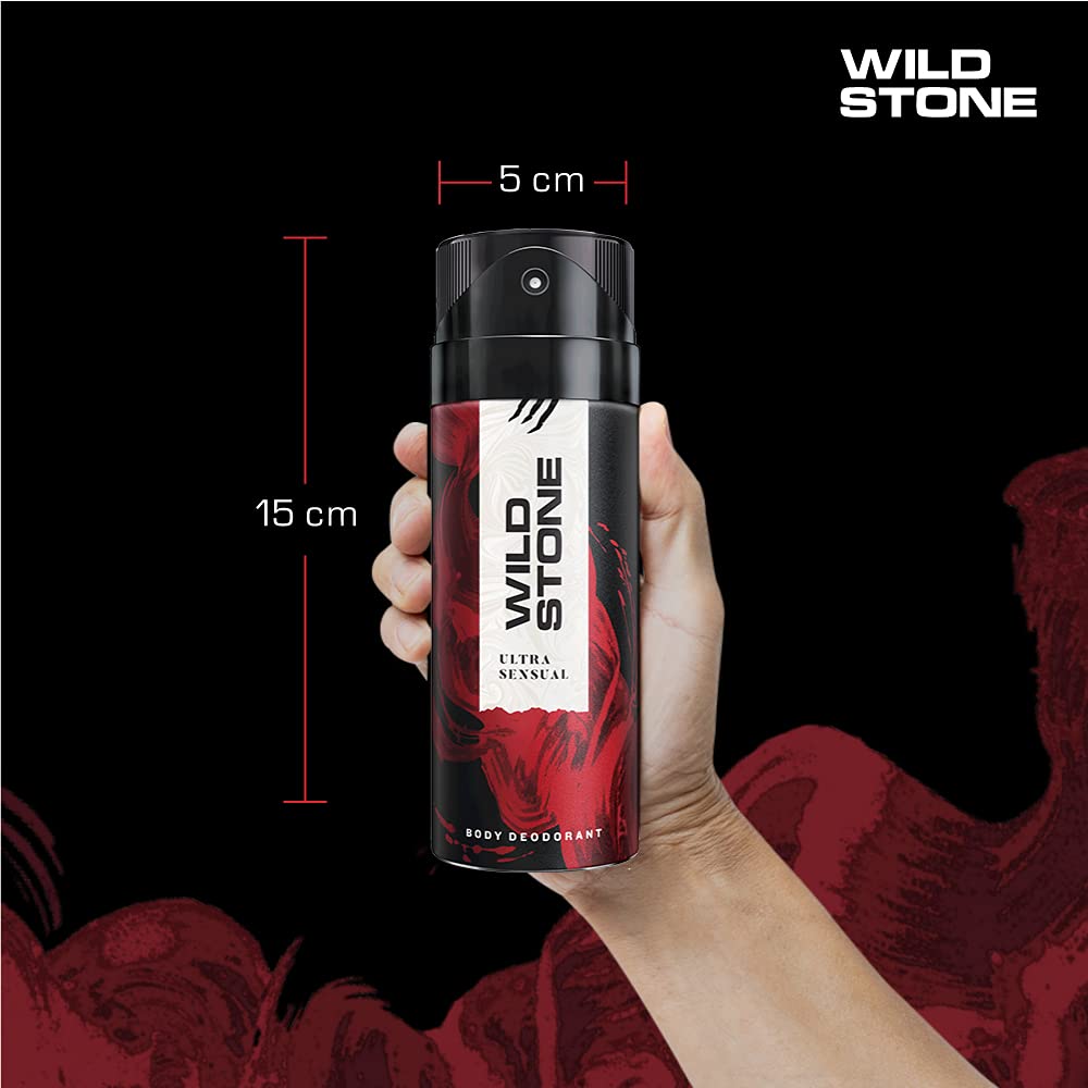 Wild Stone Ultra Sensual Deodorant For Men 300ml 10.1 Fl.oz. | Long Lasting Intense Fragrance | Pack Of 2