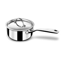 Triply Stainless Steel Tea Pan With Lid - 1.4 Liters, 16cm | Milk Pan With Lid - Gas & Induction Base Sauce Pan