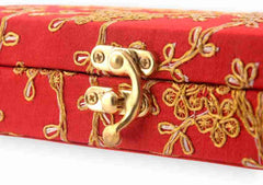 Decorative & Attractive Box Cash Box, Shagun Box, Jewellery Box, Money Box Envelop Wedding, Gift Box, Bangel Box With Embroidery Design Pack Of 1, Colour - Red