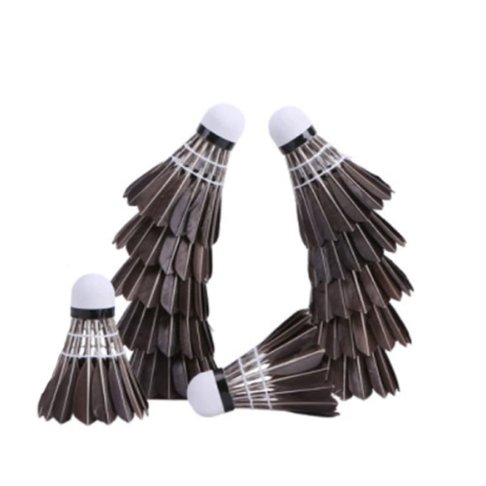 Zhenan Black Goose Feather Badminton Shuttlecocks With Great Stability And Durability | Hight Speed , Pack of 12