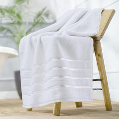Dryhug 100% Cotton Large Bath Towel 500 Gsm | Super Soft Extra Large Highly Absorbent & Quick Dry Towel (White)