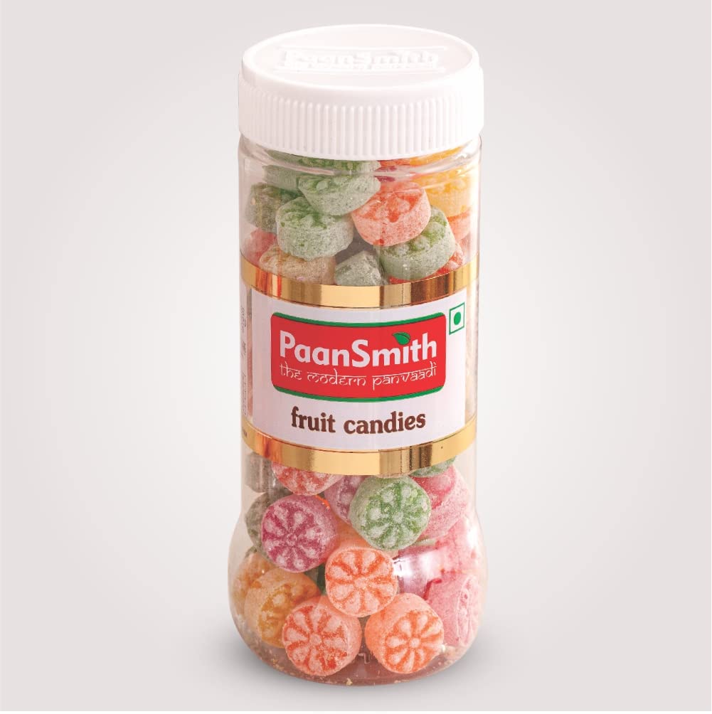 Paansmith Fruit Candies 220gm, | Fruit Flavour Toffees | Jar Pack
