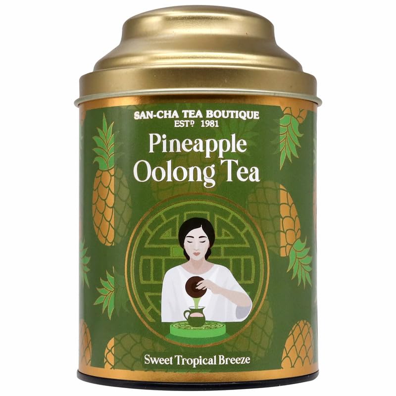 San-Cha Pineapple Oolong Tea - 50gm, 1.7 Ounce | Boost Metabolism Naturally & Aids Weight Management - Sweet Tropical Breeze Notes | Low Caffeine