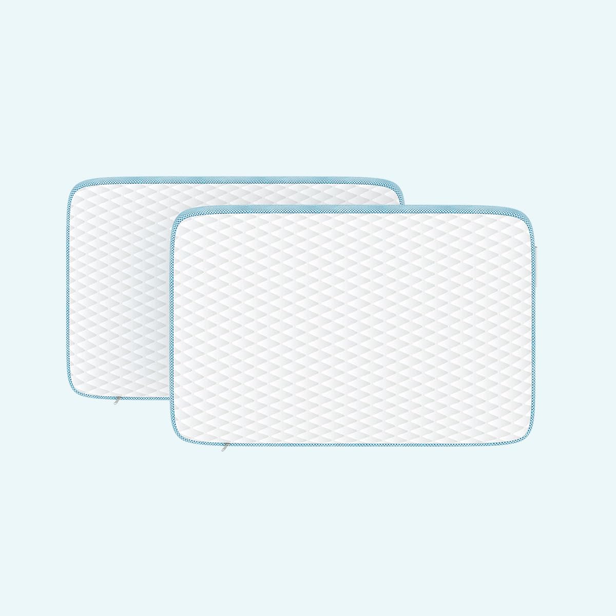 Memory Foam Pillow For Sleeping, Cervical Pillow For Pain Relief - Sky-Blue & White | Pillow For Neck, Shoulder & Back Pain Relief | Orthopedic Pillow, Versatile & Multipurpose - Pack Of 1