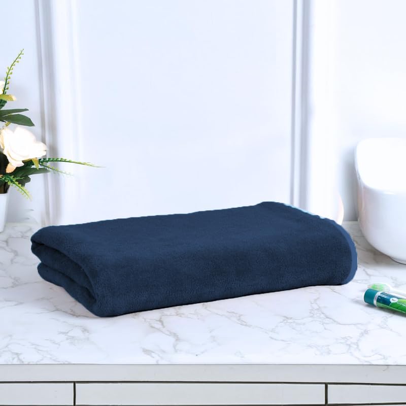 Black Gold The Finer Touch Microfiber Bath Towels 500 Gsm | Super Absorbent, Lightweight, Ultra-Soft, Fade Resistant (Navy Blue)