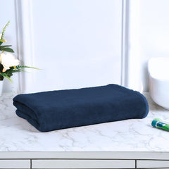 Black Gold The Finer Touch Premium Microfiber Bath Towels 400 Gsm | Lightweight Ultra-Soft Fade Resistant, Plain BG58 (Navy Blue)