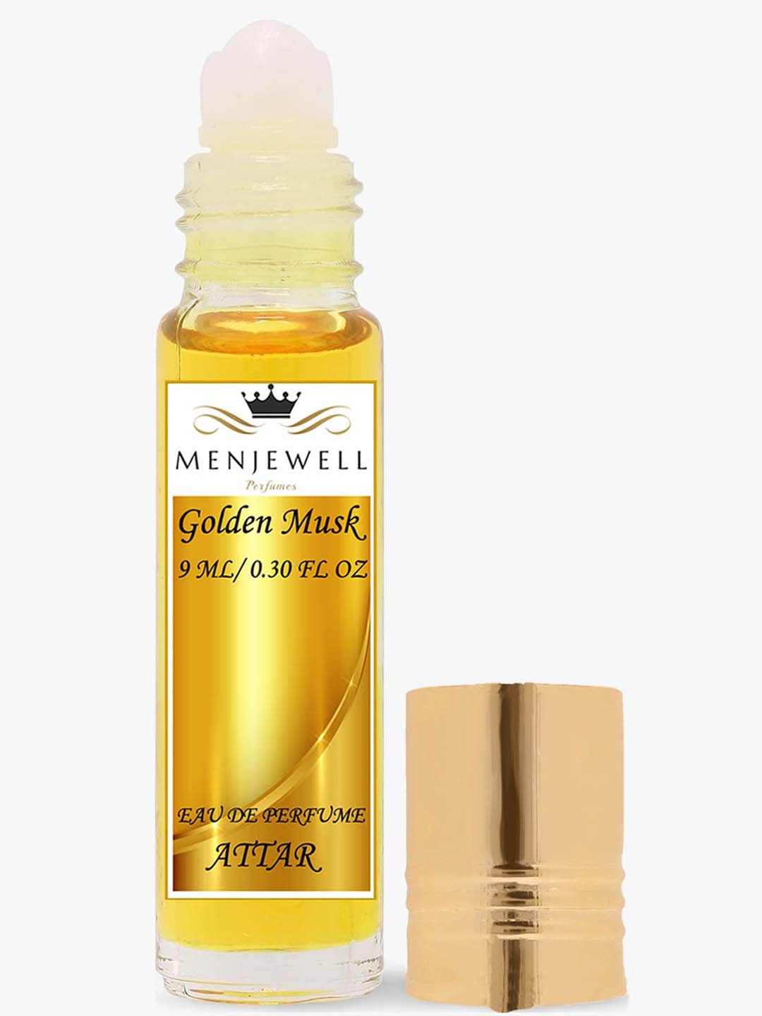 Menjewell Golden Musk Eau De Perfume Attar 9ml 0.3 Fl.oz. Women Fragrance | Long Lasting Alcohol Free