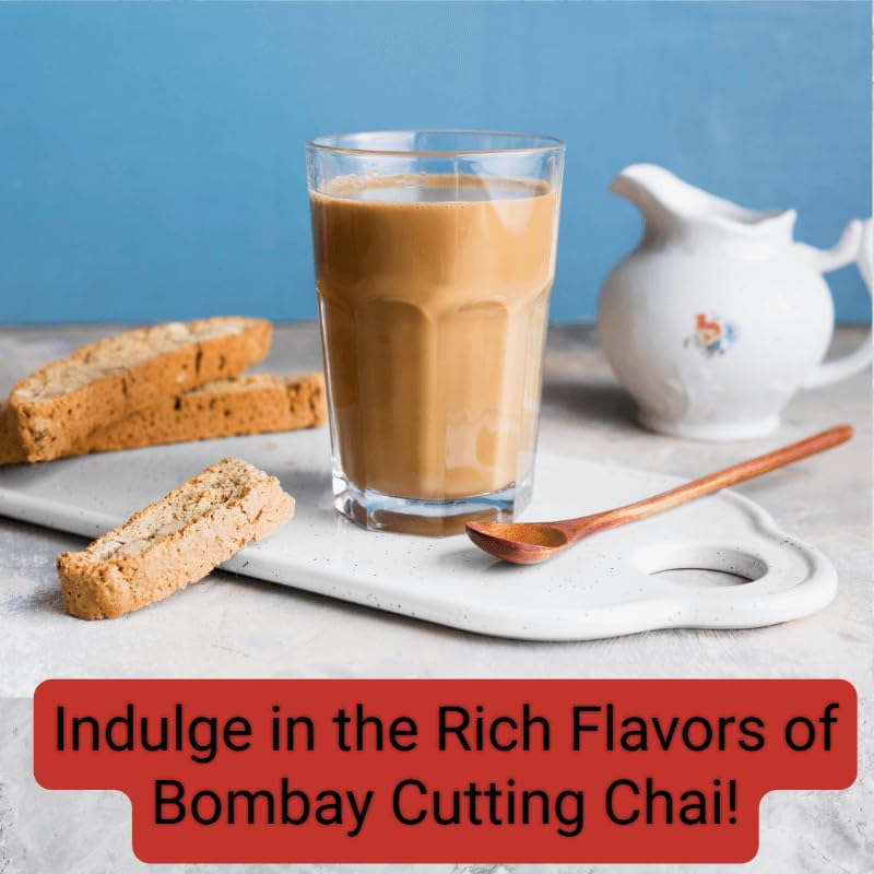 Tea Sense Bombay Cutting Masala Chai - 200gm, 7.05 Ounce | Assam CTC, Cardamom, Fennel, Dried Ginger, Black Pepper - Rich Flavor & Strong Chai Patti, High Caffeine | The Perfect Blend Loose Leaves