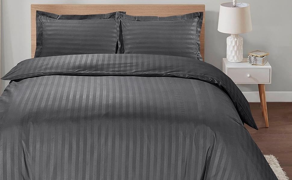 Super King Size Bedsheet For Double Bed With 2 Pillow Cover - 108 X 108 Inches, Dark Grey | Durable & Easy Care Fade-Resistant, Wrinkle-Free