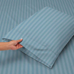 Plain Bedsheet For Double Bed King Size With 2 Pillow Covers | 90 X 100 Inches, Aqua - Ideal For Home, Hotels, Guest House | Summer Breathable & Wrinkle Free