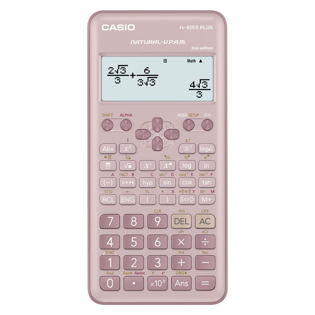 Casio FX-82ES Plus Pink 2nd Gen Non-Programmable Scientific Calculator