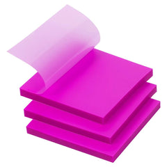50 Sheets Transparent Sticky Notes | Self Sticky Notes Waterproof Pet Markers | (1 Pad, Purple)