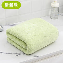 HomeCloud Microfiber Soft & Fuffy Bath & Face Towel 400 Gsm With Hanging Loop | 3x Softer Than Cotton Towels | Highly Absorbent Set Of 2 (Waves Green)