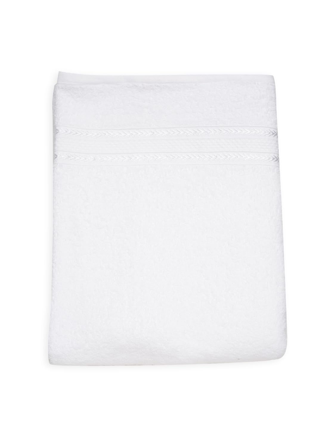 Ramraj Cotton Soft & Absorbent Terry Bath Towel 450 Gsm (White)