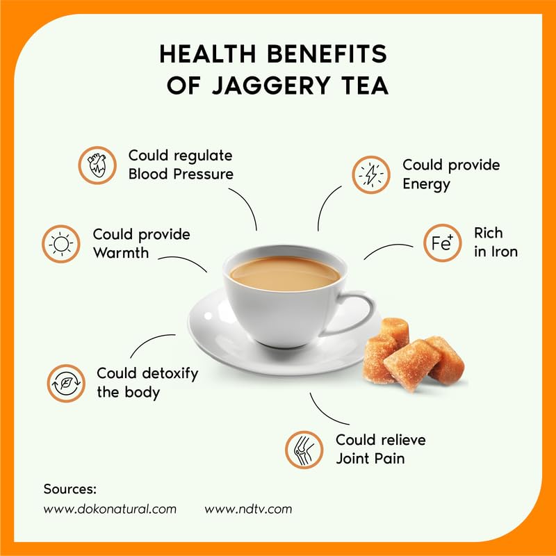 Foodia Gold Jaggery Masala Tea 3 In 1 Readymix - Pack Of 2 X 400gm, 14.1 Ounce Each | Premium Tea Mix With Jaggery, Masala Spices & Assam Tea - Premium Tea Masala Mix | Low Caffeine
