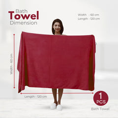 Black Gold The Finer Touch Premium Microfiber Bath Towels 1200 Gsm | Lightweight Ultra-Soft Fade Resistant (Maroon) - 3 Pcs