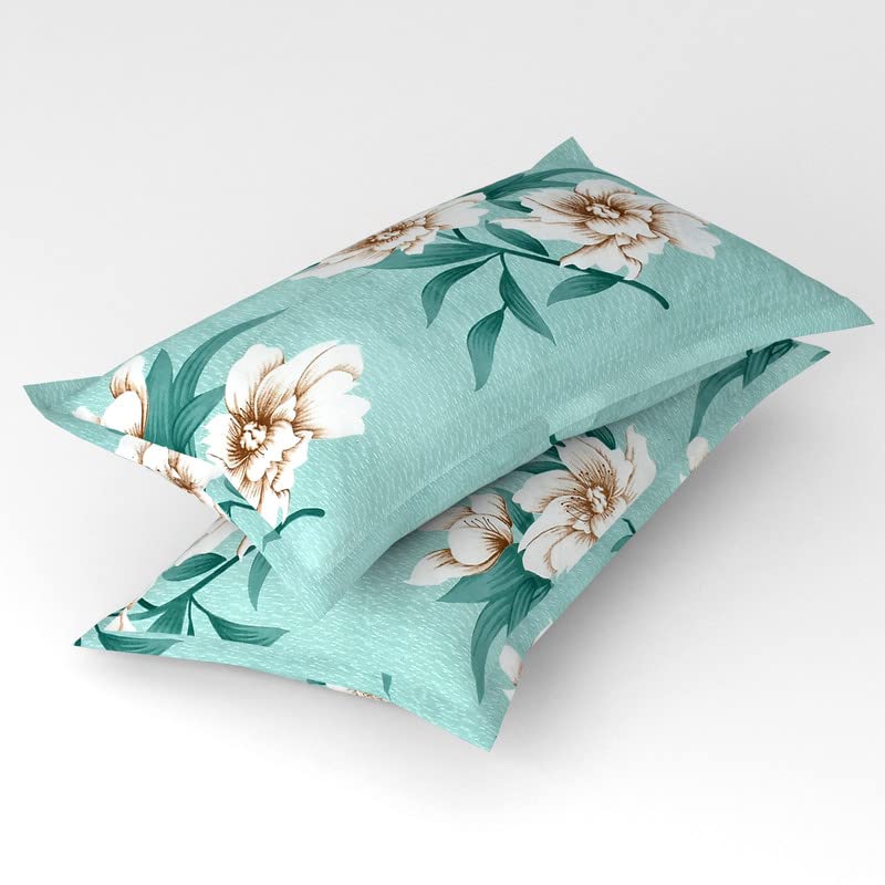 Cotton Double Bedsheets With 2 Pillow Covers | 90 X 90 Inches, Sea Green - Super Soft Luxurious Bedsheet - Premium Brushed Microfiber Bedsheet, Breathable & Wrinkle Free