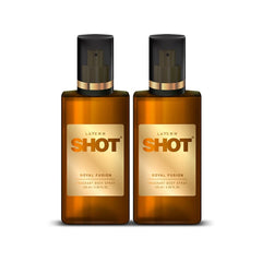 Layer'r Shot Royal Fusion Fragrant Body Spray For Men | Long Lasting Fragrance 130ml 4.39 Fl.oz. Each Combo Of 2