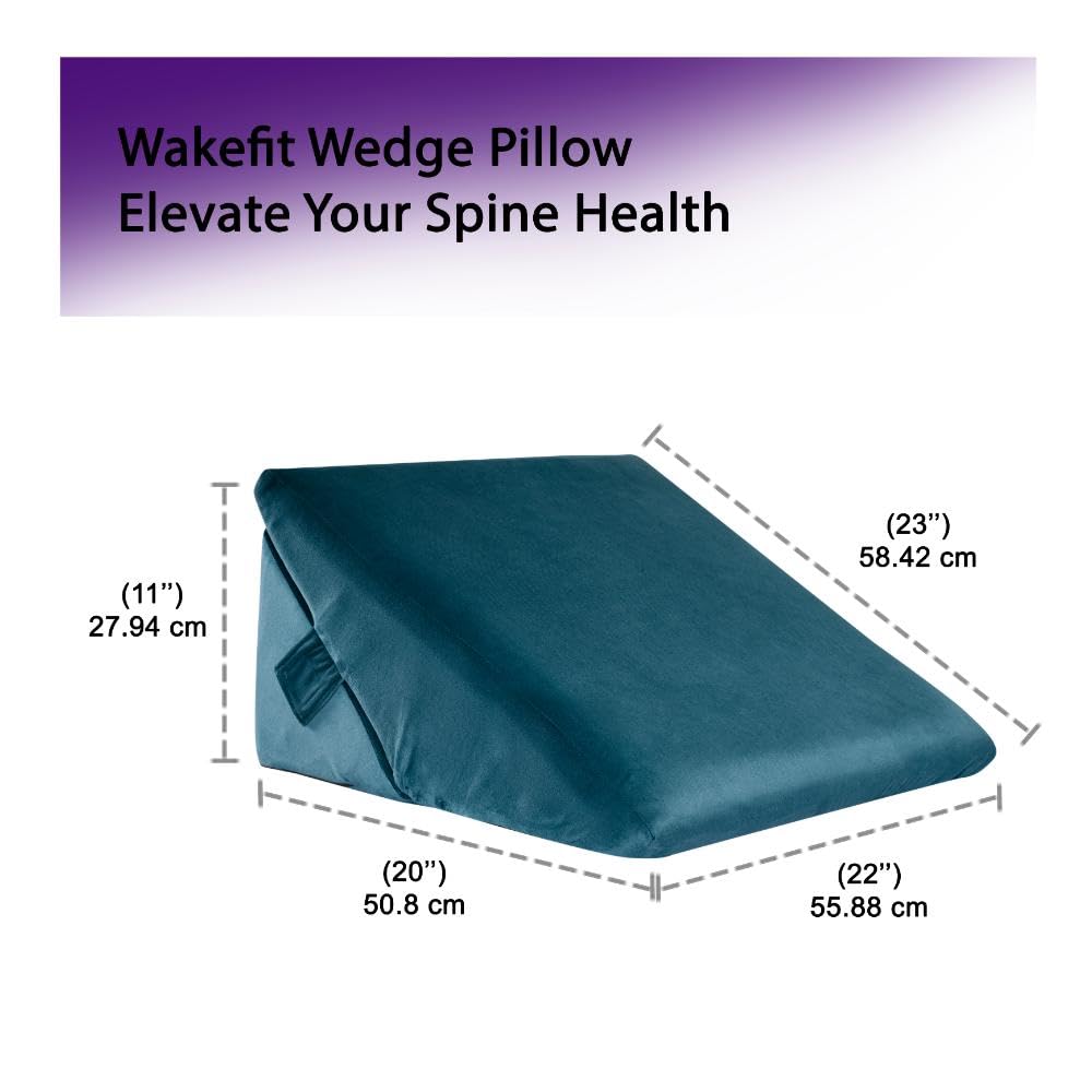 Wedge Cushion, Memory Foam Leg Pillow For Sleeping, Acid Reflux - Dark Green | Back Support Pillow For Bed, For Sitting Wedge Pillow, Multi-Purpose Use | For Head & Neck Support Pillow
