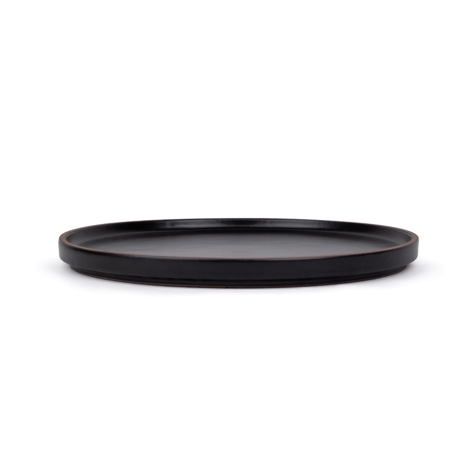 Ceramic Dinner Plates Set Of 6 Pieces, Black | Ceramic Plates Set With Matte Finish - Premium Stoneware | Ceramic Dinner Plates - Japandi Dinner Plates