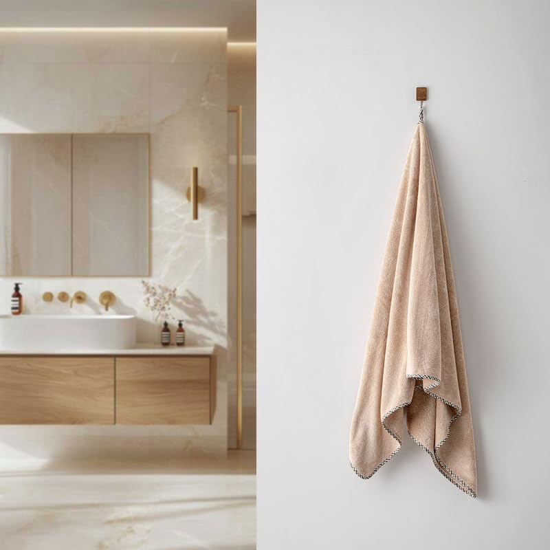 Spread Spain Microfiber Bath Towel 360 Gsm | Bath Towel For Men & Women Super Soft & Highly Absorbent | Set of 2 (Sand)
