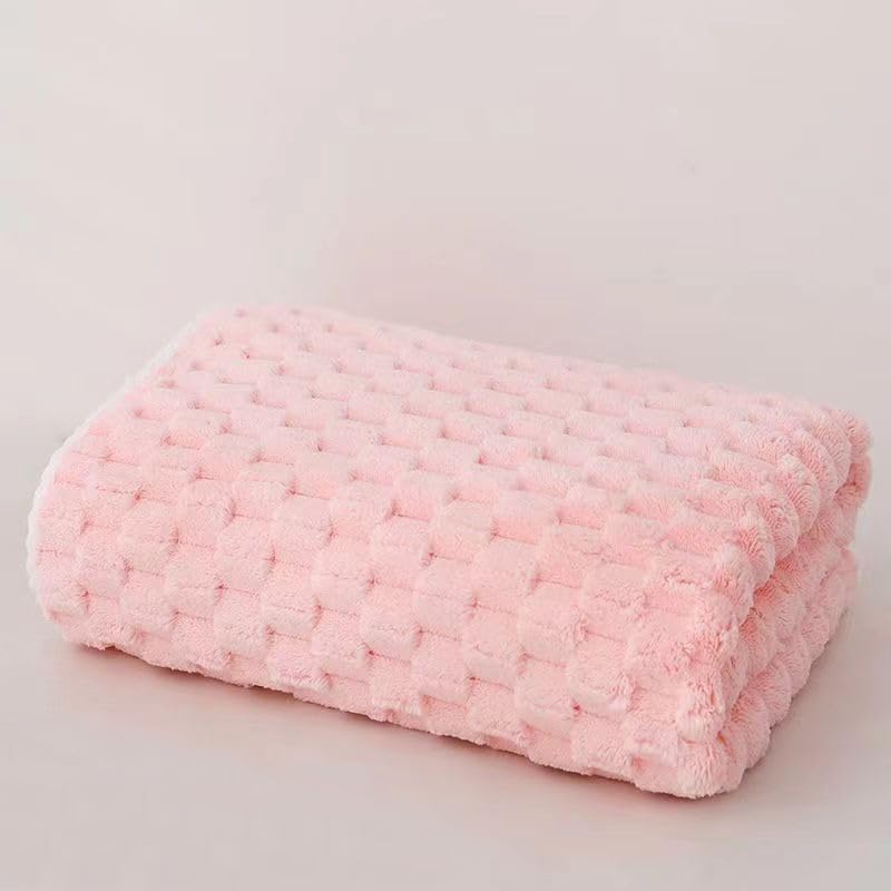 HomeCloud Microfiber Soft & Fuffy Bath & Face Towel 400 Gsm With Hanging Loop | 3x Softer Than Cotton Towels | Highly Absorbent Set Of 2 (Pink)