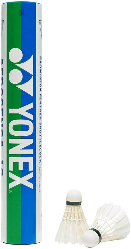 Yonex Aerosensa - 40 Badminton Feather Shuttlecocks , White | Pack Of 10 , Speed - Slow