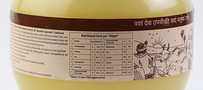 100% Natural A2 Gir Desi Cow'S Ghee By Isha Vasyam | Rich In Vitamin A & Healthy Nutrients Desi Ghee Perfect For Body Joint Pain | 1 Litre (500ml * 2) 33.8 Ounce | Jar Pack