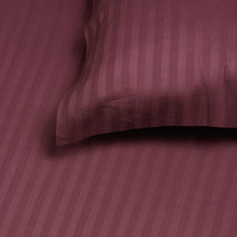 King Size Bed Sheet Includes 2 Pillow Covers - 108 X 108 Inches, Wine | Soft & Breathable Cotton Bedsheet For Double Bed | Ideal For Daily Home Use