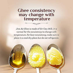 Natural Gir Desi Cow A2 Ghee By Jiva | Source Of Vitamins C, E & K Healthy Desi Ghee Perfect For Desserts | 1.3 Litre (1 Litr + 300ml) 43.9 Ounce | Jar Combo Pack