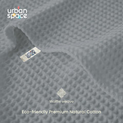 Urban Space 100% Cotton Waffle 2 Bath, 2 Hand & 2 Face Towels 1500 Gsm | Breathable & Absorbent Cotton Fabric Towel (Pink & Grey) -Set Of 6
