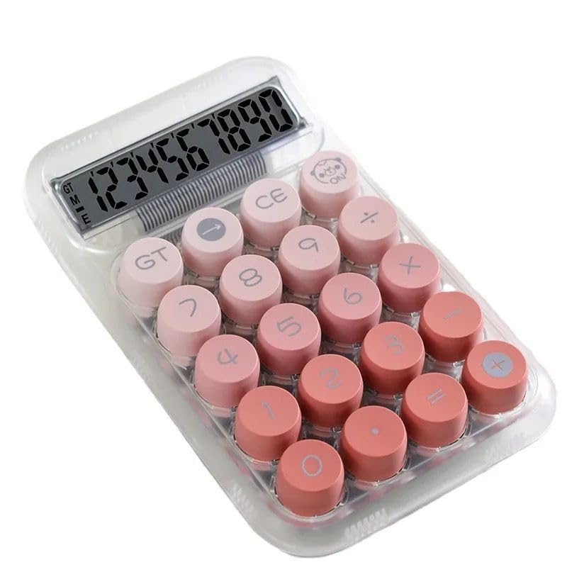 Td Creation Big 12 Digit Desktop Calculator | Sensitive Big Buttons, Battery & Solar Powered, Ideal For Home And Office Use (Omber Peach)