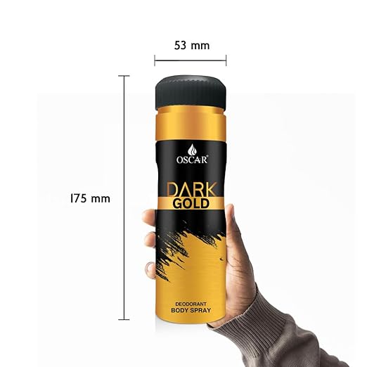 Oscar Black Gold Long Lasting, Premium And Skin Friendly Deodorant Spray Perfume For Unisex, 200ml 6.7 Fl.oz. Each Pack Of 3